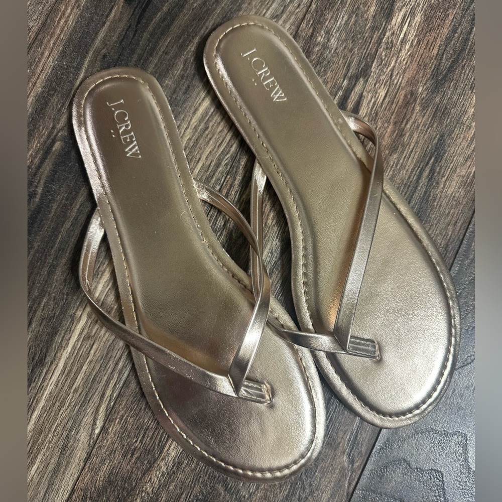 J. Crew Women's Metallic Rose Gold Sandals